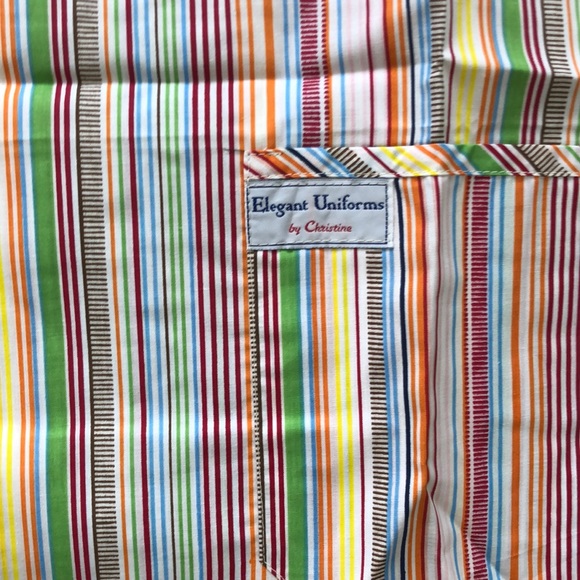 Striped multicolor and green Nurse scrub set - Picture 3 of 6